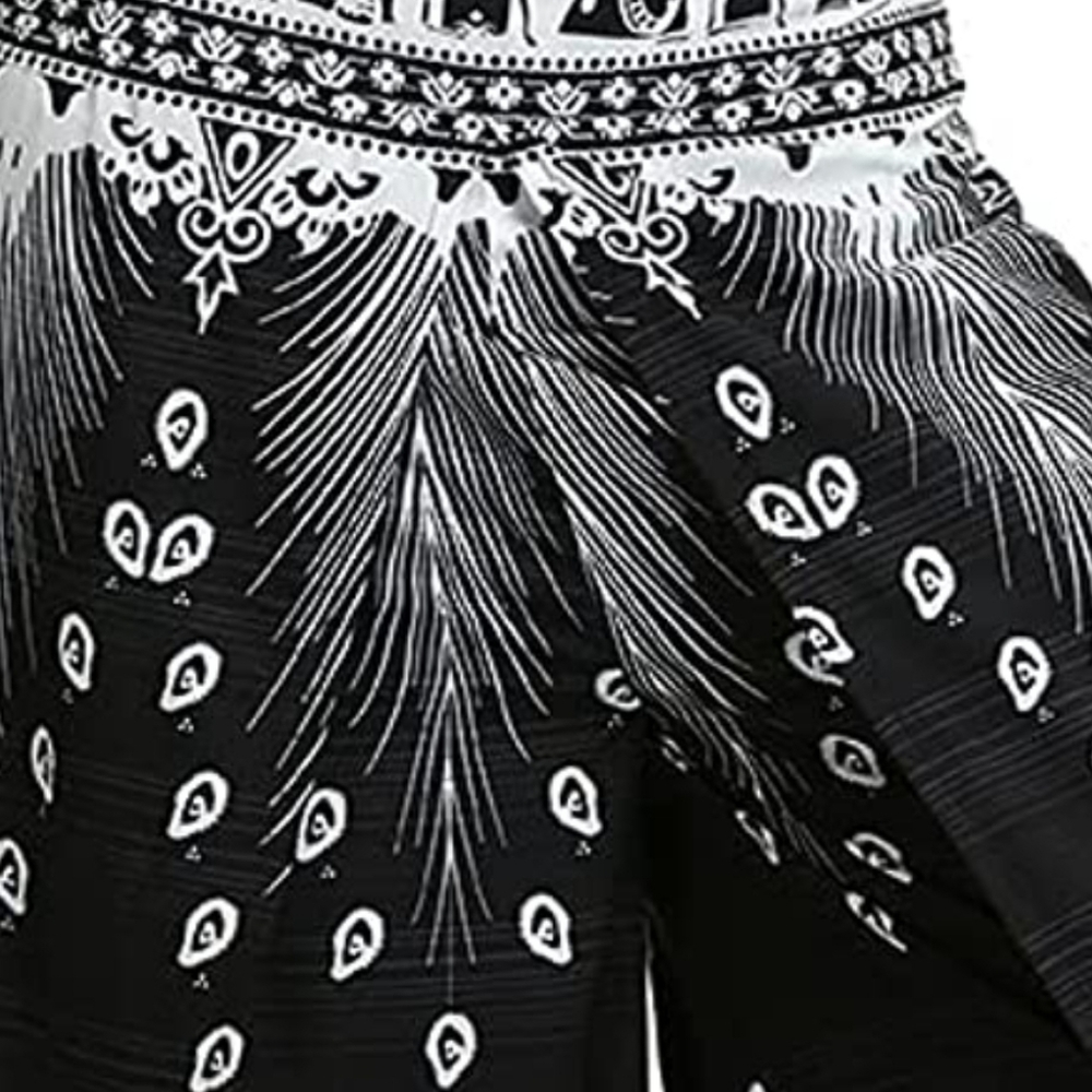 Boho Pants Wide Leg Palazzo Pants with Slits for Women Flowy Hippie Pants Thin